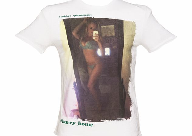 Amplified Pin-Ups Mens White Hurry Home Fashion T-Shirt from