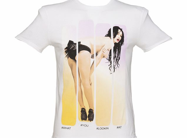 Amplified Pin-Ups Mens White Looker Fashion T-Shirt from