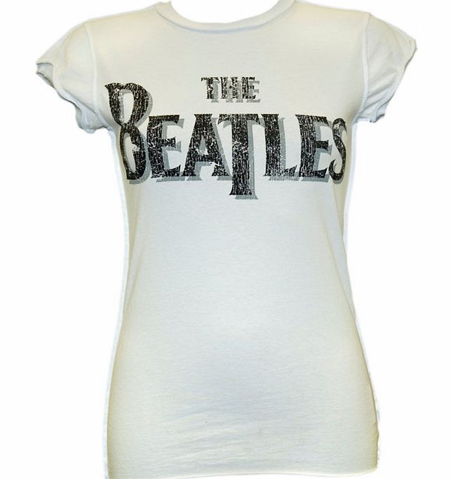 Amplified Vintage Ladies Beatles Logo White T-Shirt from Amplified