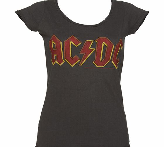 Amplified Vintage Ladies Charcoal AC/DC Logo T-Shirt from