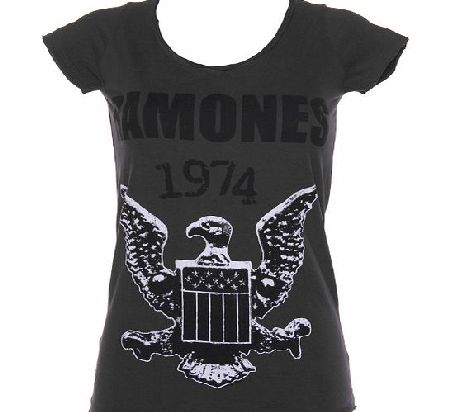 Amplified Vintage Ladies Charcoal Ramones 1974 T-Shirt from