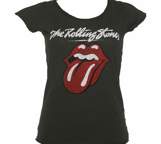 Ladies Charcoal Rolling Stones Licks T-Shirt