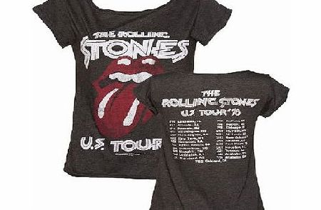 Amplified Vintage Ladies Charcoal Rolling Stones US Tour 78 Skater