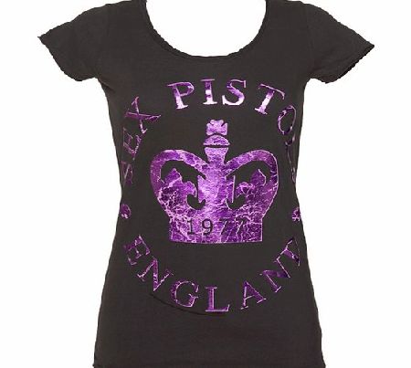 Amplified Vintage Ladies Charcoal Sex Pistols 1977 Pink Foil Crown