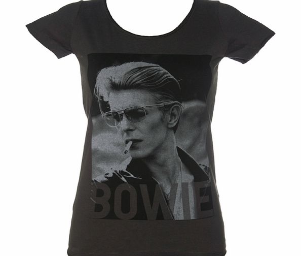 Amplified Vintage Ladies David Bowie Photographic Changes Charcoal