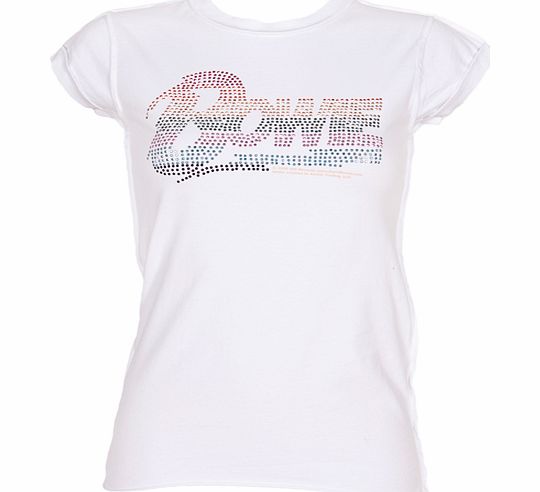 Ladies Diamante Bowie Rainbow T-Shirt from