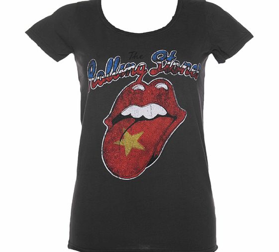 Ladies Diamante Rolling Stones Vietnam Tongue