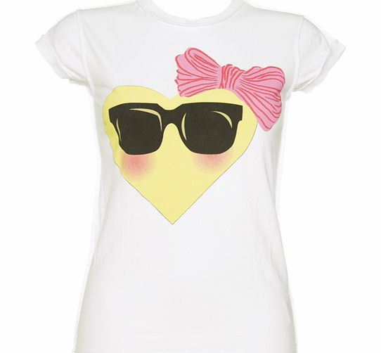 Amplified Vintage Ladies Gaga Heart White T-Shirt from Cotton