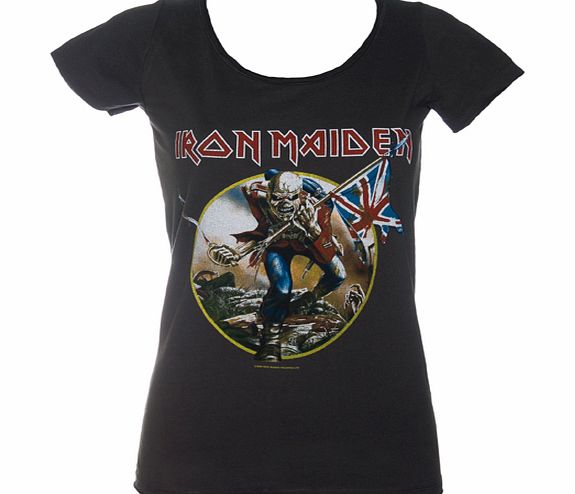 Ladies Iron Maiden Trooper Charcoal T-Shirt from