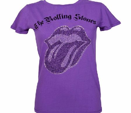 Ladies Purple Black and Silver Diamante Rolling