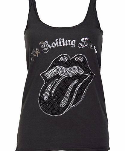 Ladies Silver Diamante Rolling Stones Strappy