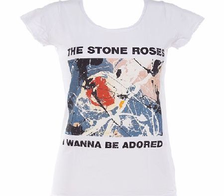 Amplified Vintage Ladies Stone Roses Wanna Be Adored White Skinny