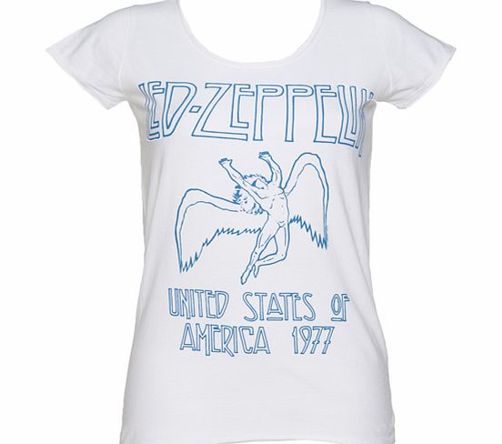 Amplified Vintage Ladies White Led Zeppelin USA 1977 T-Shirt from
