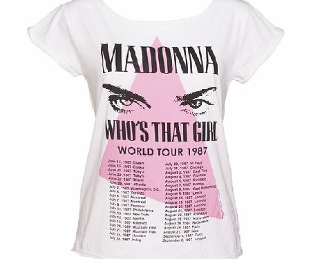 Amplified Vintage Ladies White Madonna 1987 Boyfriend T-Shirt from