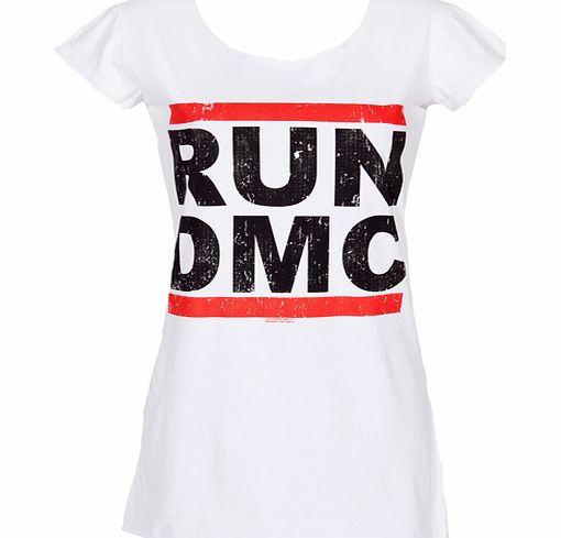 Ladies White Run DMC Logo T-Shirt from Amplified