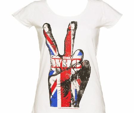 Ladies White The Who V Sign T-Shirt from