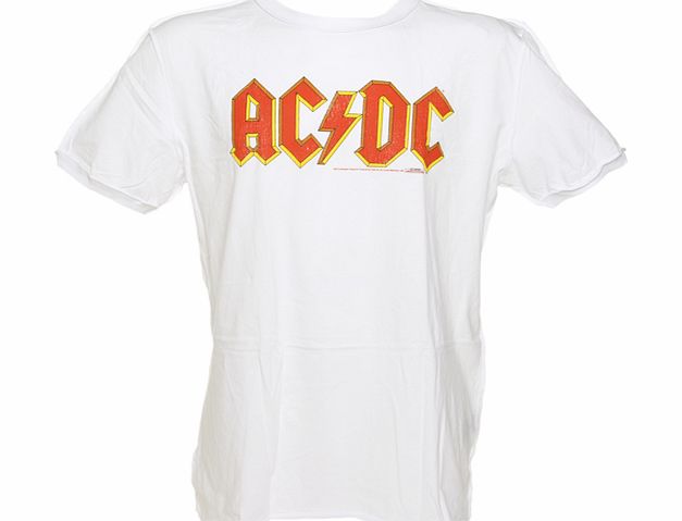 Mens AC/DC Logo White T-Shirt from