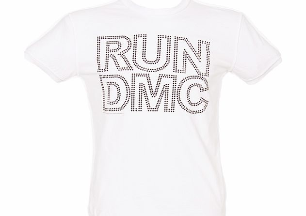 Mens Black Diamante Logo Run DMC White