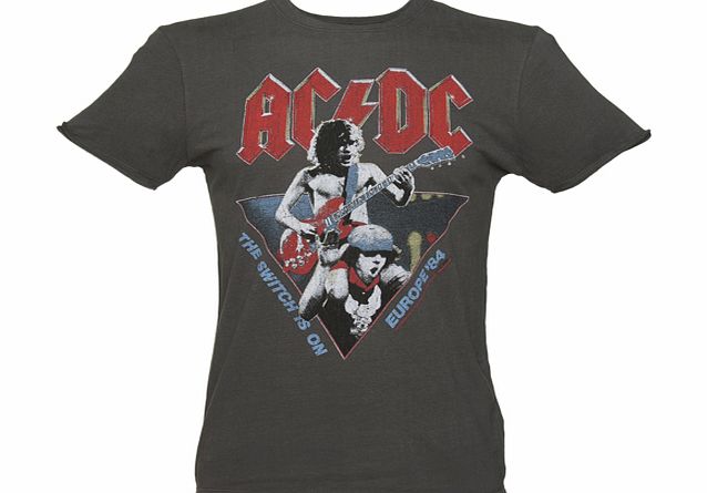 Amplified Vintage Mens Charcoal AC/DC 1984 Europe Tour
