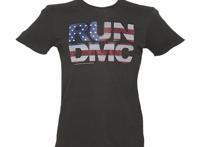 Amplified Vintage Mens Charcoal Diamante Run DMC T-Shirt from