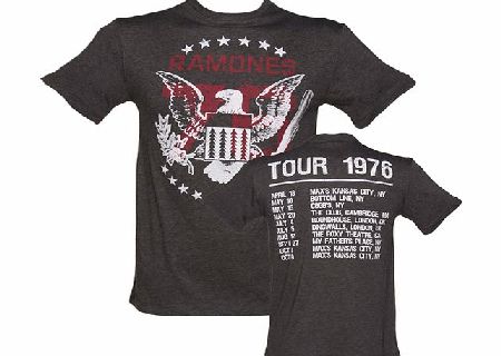 Mens Charcoal Ramones 1976 Tour Front And