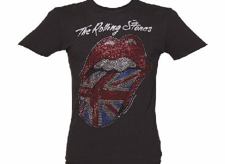 Mens Charcoal Rolling Stones Diamante UK