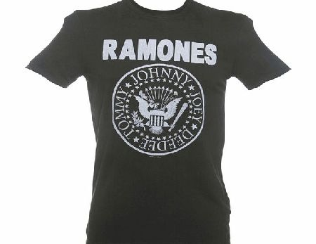 Amplified Vintage Mens Classic Charcoal Ramones Logo T-Shirt