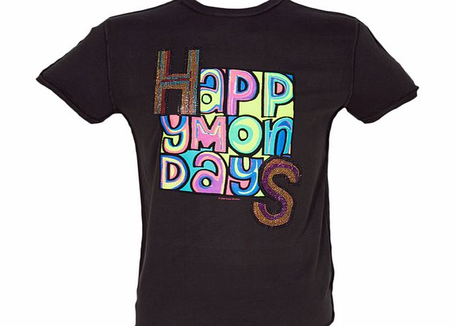 Amplified Vintage Mens Diamante Happy Mondays Charcoal