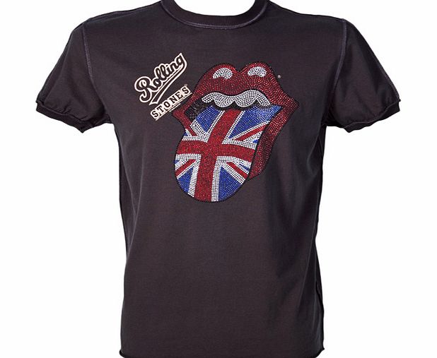 Amplified Vintage Mens Diamante UK Flag Rolling Stones