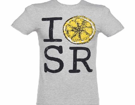 Amplified Vintage Mens Grey Marl I Love Stone Roses Lemon