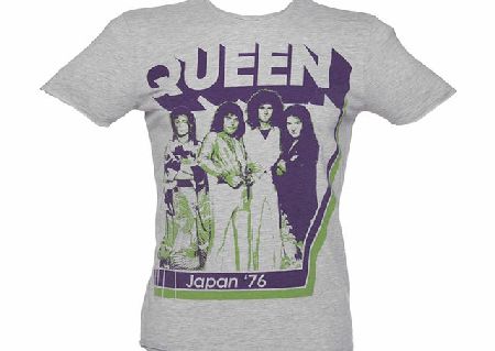 Amplified Vintage Mens Grey Marl Queen Japan 76 T-Shirt