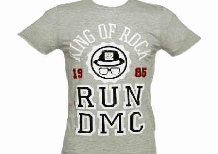 Amplified Vintage Mens Grey Marl Run DMC King Of Rock T-Shirt