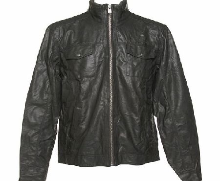 Amplified Vintage Mens Mehler Charcoal PU Jacket from Amplified