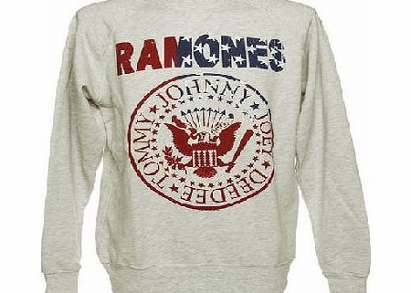 Amplified Vintage Mens Ramones US Flag Oatmeal Sweater from