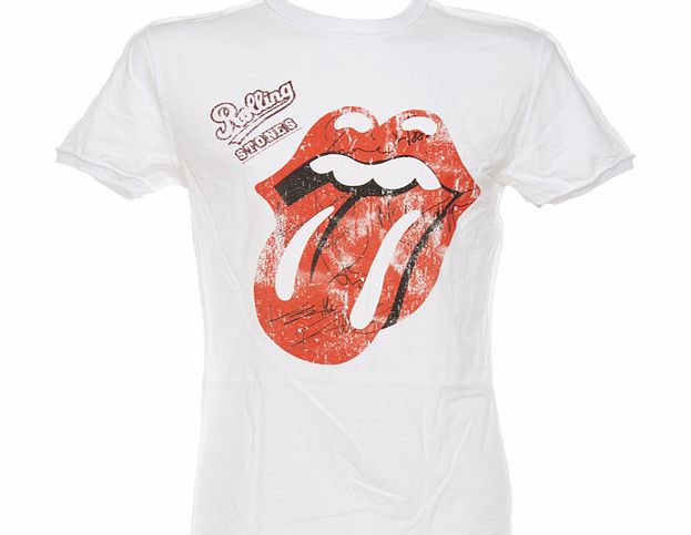Mens Rolling Stones Autograph Tongue White