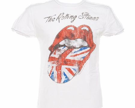 Mens Rolling Stones UK Tongue White T-Shirt