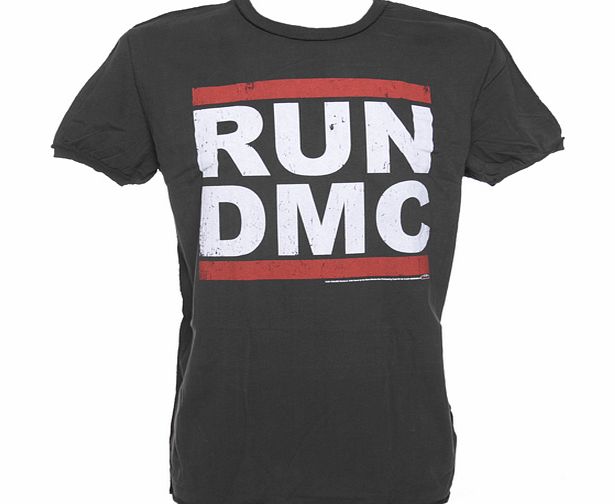 Mens Run DMC Logo Charcoal T-Shirt from