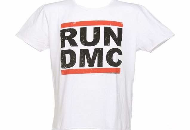 Mens Run DMC Logo White T-Shirt from