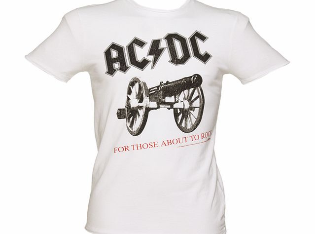 Amplified Vintage Mens White AC/DC For Those About To Rock