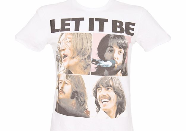 Amplified Vintage Mens White Let It Be Beatles T-Shirt from