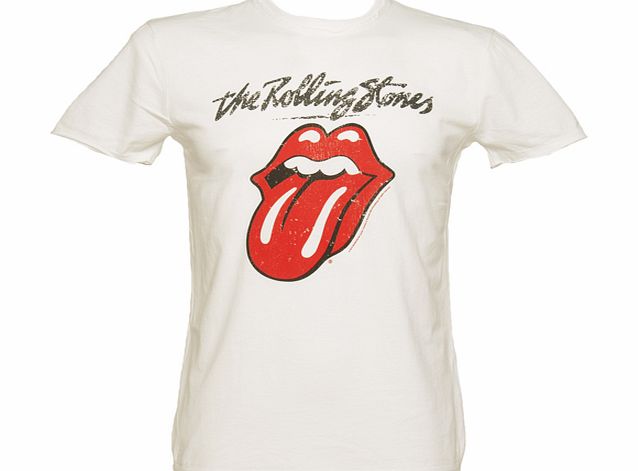 Mens White Rolling Stones Licks T-Shirt