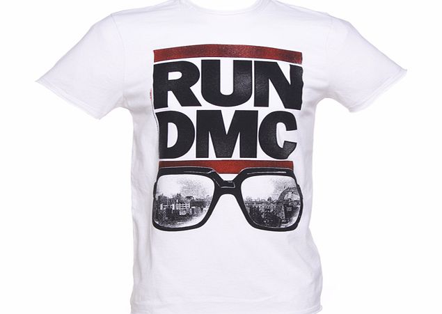 Mens White Run DMC Glasses Logo T-Shirt