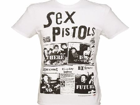 Amplified Vintage Mens White Sex Pistols Paper T-Shirt from