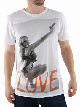 Amplified White Pistol T-Shirt