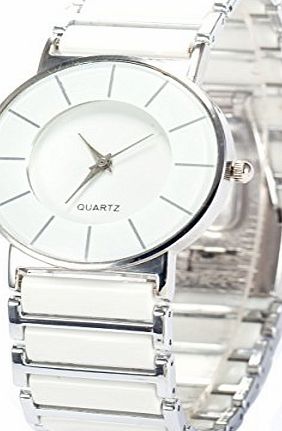 AMPM24 Fashion Women Lady Mens Silver White Sport Quartz Bracelet Wrist Watch