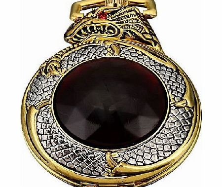 AMPM24 Mens Golden Dragon Dangle Pendant Pocket Quartz Watch   Gift Chain