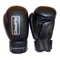 Ampro Junior Leather Sparring Glove Black 8oz