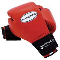 ampro Luxor Pro Spar Velcro Sparring Glove Red 14oz