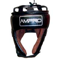 Ampro Open Face Headguard Black Large