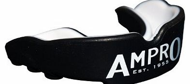 Ampro Pro Fit Mouth Guard - Black/White, Boxing, Rugby, MMA, Martial Arts, Hockey Protection